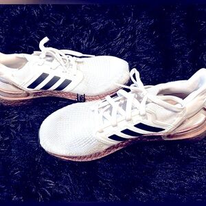 Adidas UltraBoost 20 Sneakers- Classic White and Black with Metallic Sole